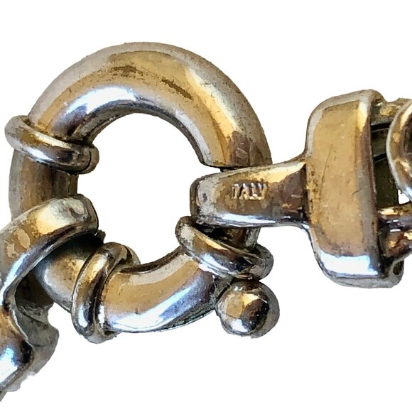 Sterling Silver Chain Bracelet Vintage Signed 16 grams Made in Italy 7.5" - Picture 8 of 13